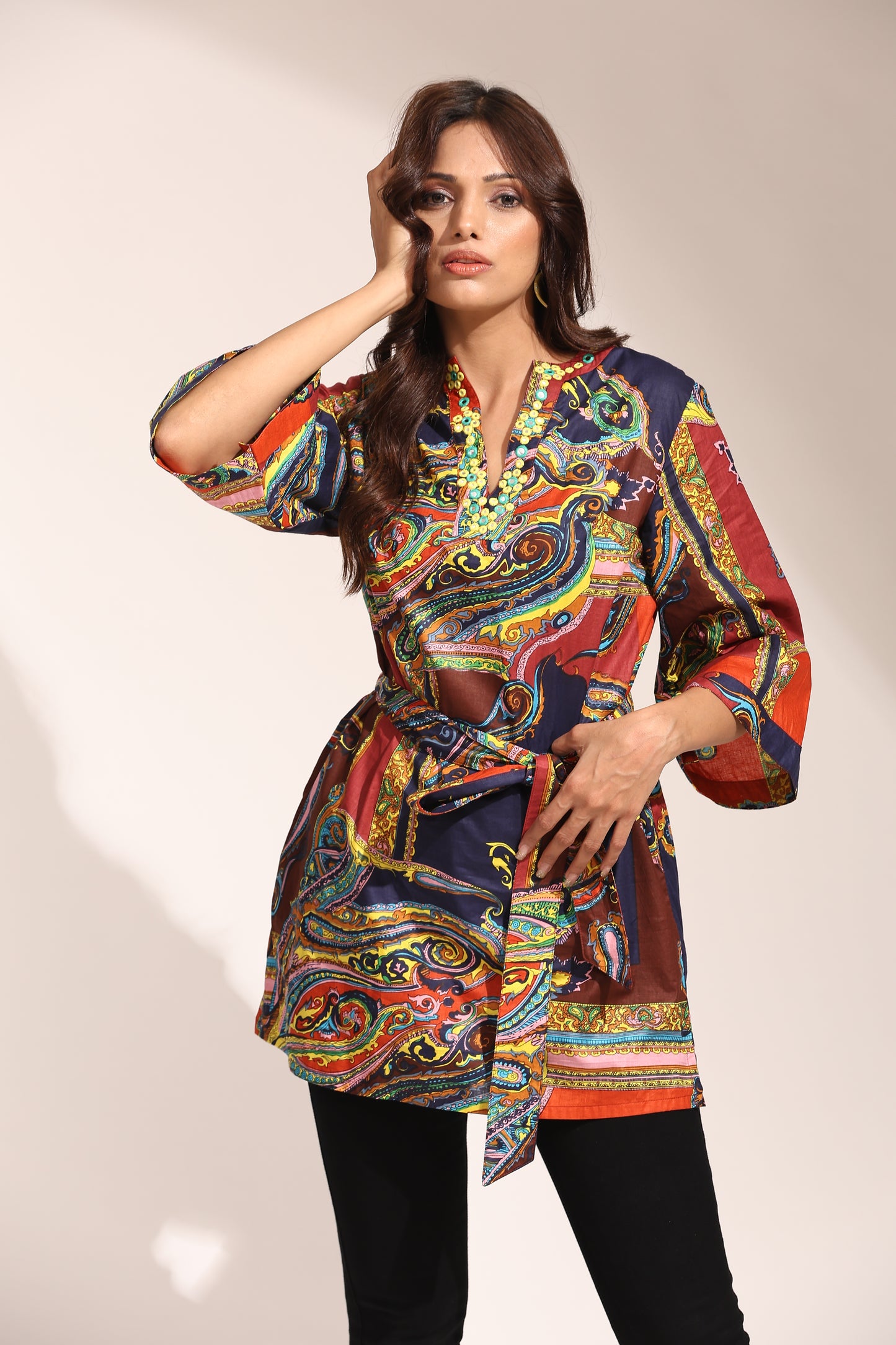 Mirror Embroidery Psychedelic Disco Dress