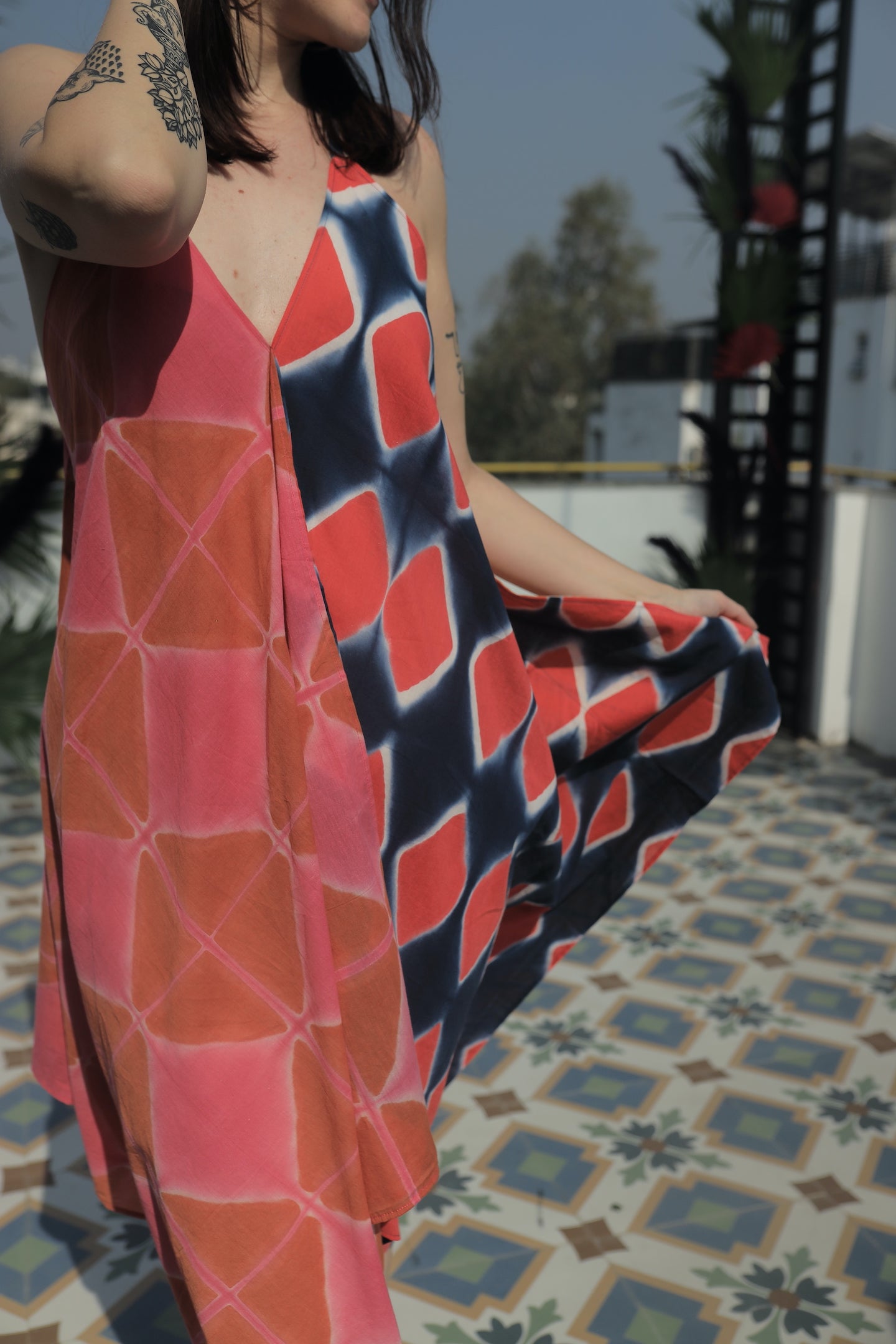 Ibiza Seaside Tent Dress - Shibori and Blockprint